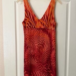 Vibrant Orange Swirl Dress